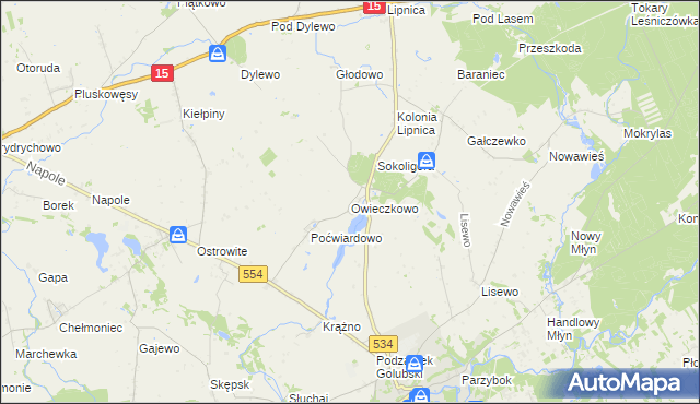 mapa Owieczkowo, Owieczkowo na mapie Targeo