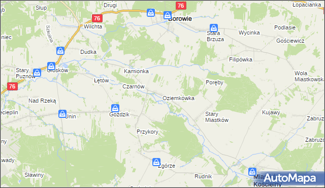 mapa Oziemkówka, Oziemkówka na mapie Targeo