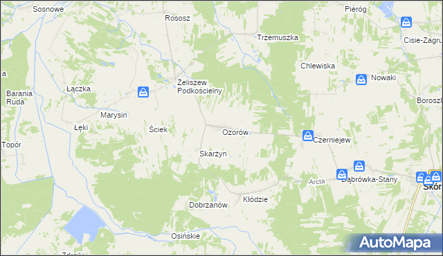 mapa Ozorów, Ozorów na mapie Targeo