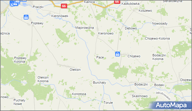 mapa Pace, Pace na mapie Targeo