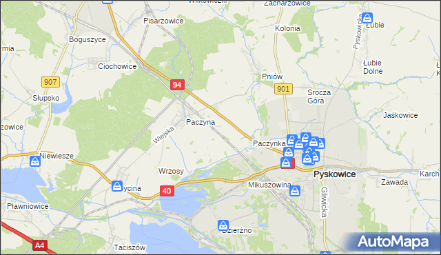 mapa Paczynka Osada, Paczynka Osada na mapie Targeo