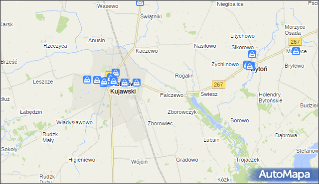 mapa Palczewo gmina Piotrków Kujawski, Palczewo gmina Piotrków Kujawski na mapie Targeo