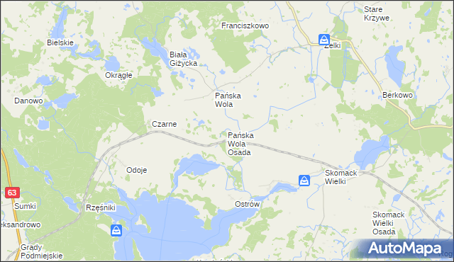 mapa Pańska Wola Osada, Pańska Wola Osada na mapie Targeo