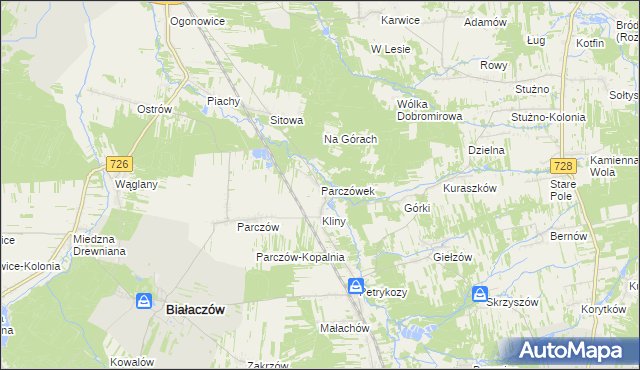 mapa Parczówek, Parczówek na mapie Targeo