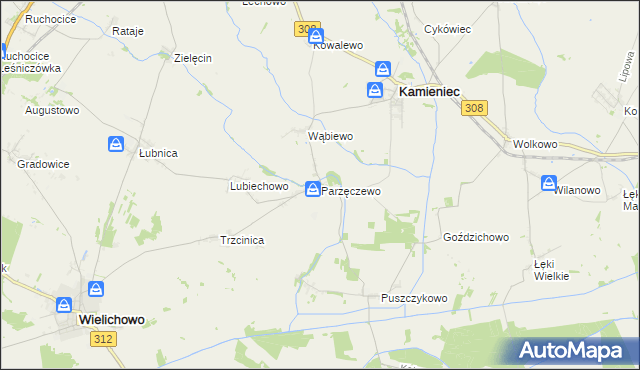 mapa Parzęczewo, Parzęczewo na mapie Targeo