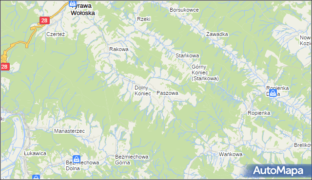 mapa Paszowa, Paszowa na mapie Targeo