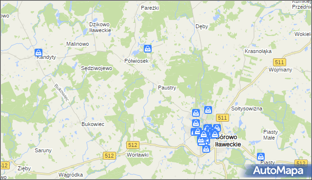 mapa Paustry Osada, Paustry Osada na mapie Targeo