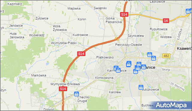 mapa Piątkowisko, Piątkowisko na mapie Targeo