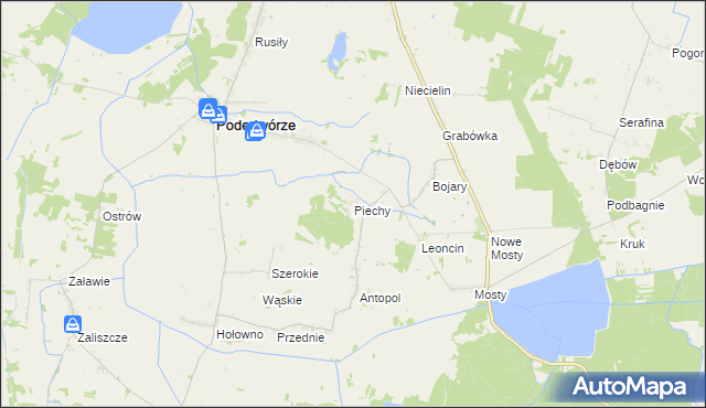 mapa Piechy, Piechy na mapie Targeo