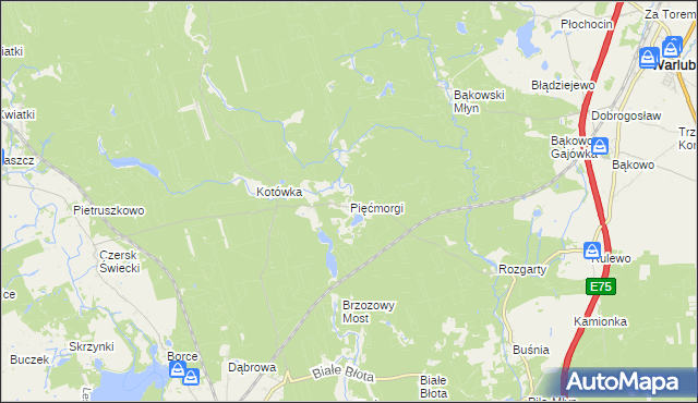 mapa Pięćmorgi, Pięćmorgi na mapie Targeo