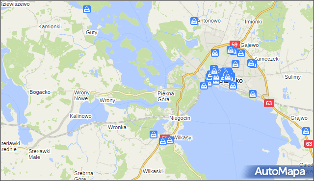 mapa Piękna Góra, Piękna Góra na mapie Targeo