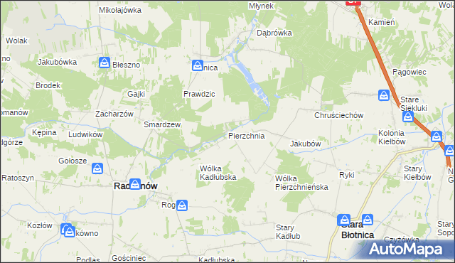 mapa Pierzchnia, Pierzchnia na mapie Targeo