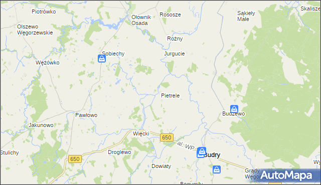 mapa Pietrele, Pietrele na mapie Targeo