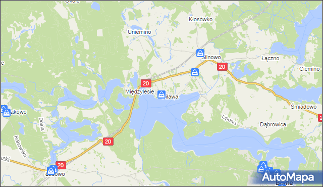 mapa Piława gmina Borne Sulinowo, Piława gmina Borne Sulinowo na mapie Targeo
