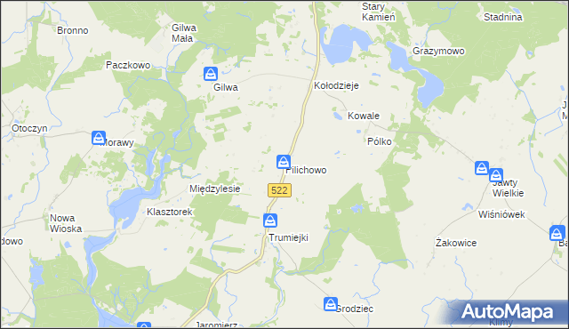 mapa Pilichowo gmina Prabuty, Pilichowo gmina Prabuty na mapie Targeo