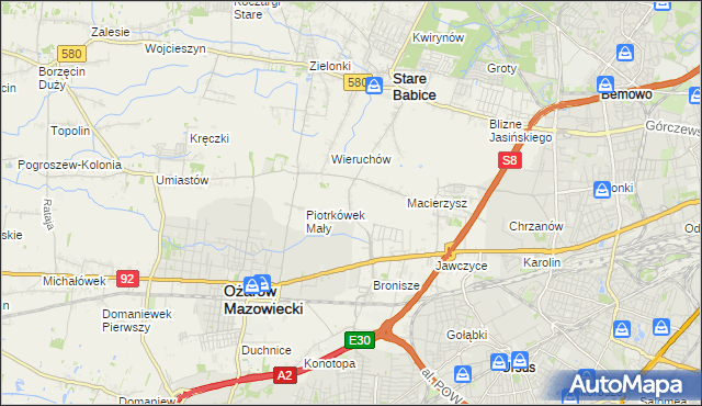 mapa Piotrkówek Duży, Piotrkówek Duży na mapie Targeo