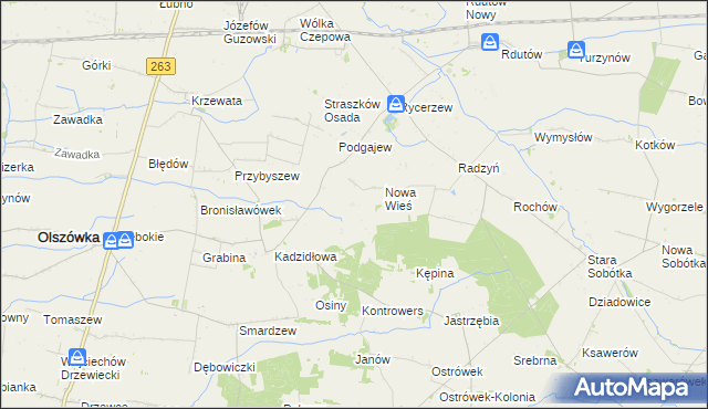 mapa Piotrkówek gmina Grabów, Piotrkówek gmina Grabów na mapie Targeo