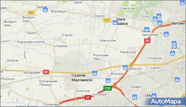 mapa Piotrkówek Mały, Piotrkówek Mały na mapie Targeo