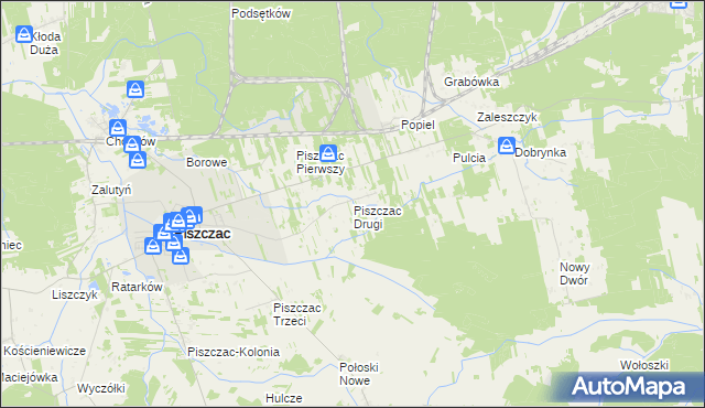 mapa Piszczac Drugi, Piszczac Drugi na mapie Targeo