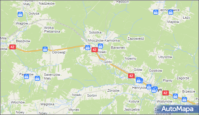 mapa Płaczków, Płaczków na mapie Targeo
