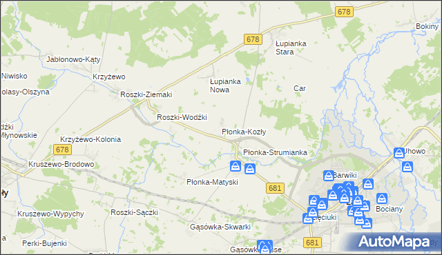 mapa Płonka-Kozły, Płonka-Kozły na mapie Targeo