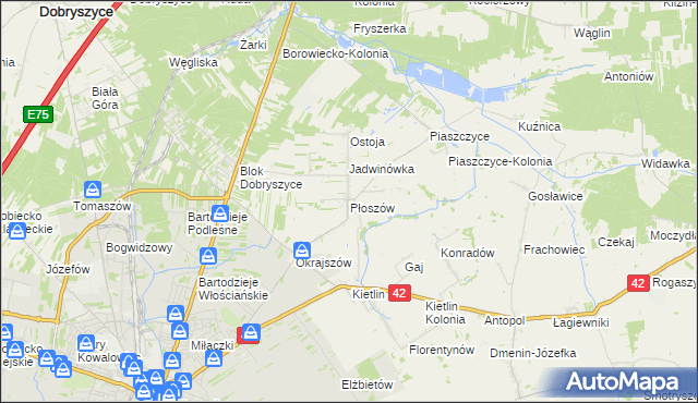 mapa Płoszów, Płoszów na mapie Targeo