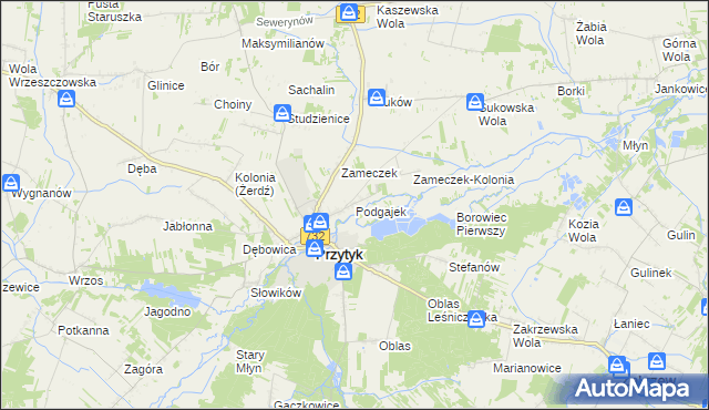 mapa Podgajek, Podgajek na mapie Targeo