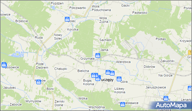 mapa Podlesie gmina Tuczępy, Podlesie gmina Tuczępy na mapie Targeo