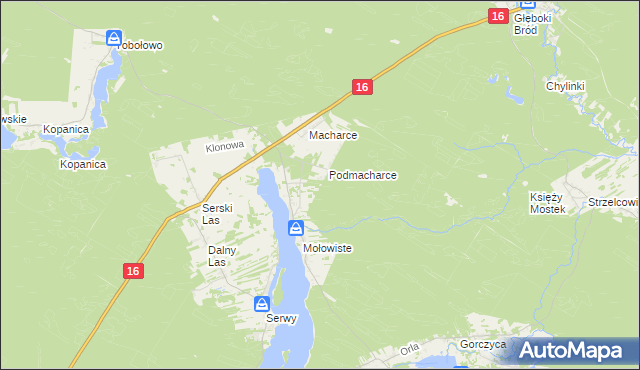 mapa Podmacharce Gajówka, Podmacharce Gajówka na mapie Targeo