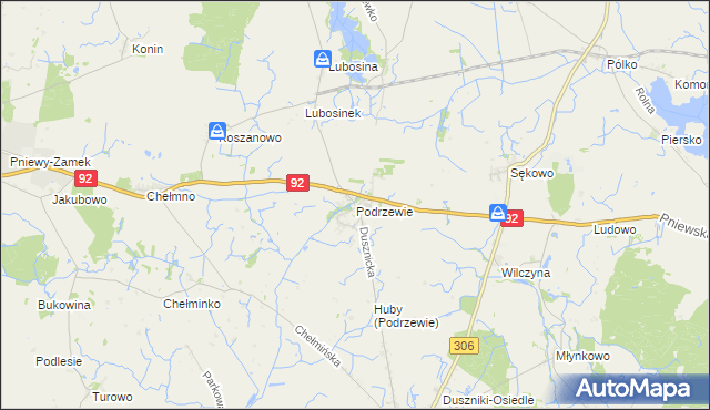mapa Podrzewie, Podrzewie na mapie Targeo