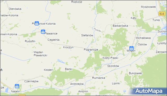 mapa Pogranicze, Pogranicze na mapie Targeo