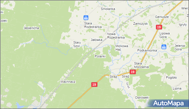 mapa Polanki gmina Sokółka, Polanki gmina Sokółka na mapie Targeo