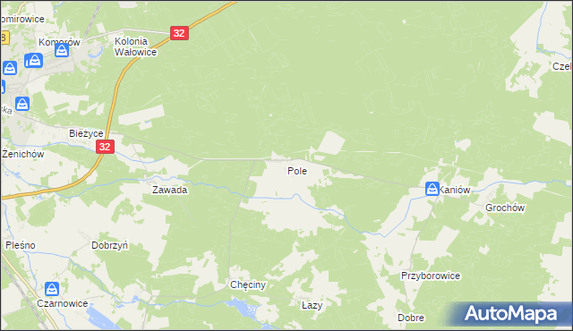 mapa Pole gmina Gubin, Pole gmina Gubin na mapie Targeo