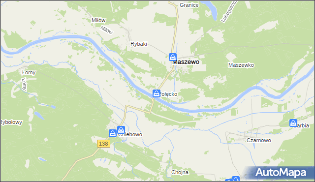 mapa Połęcko gmina Maszewo, Połęcko gmina Maszewo na mapie Targeo
