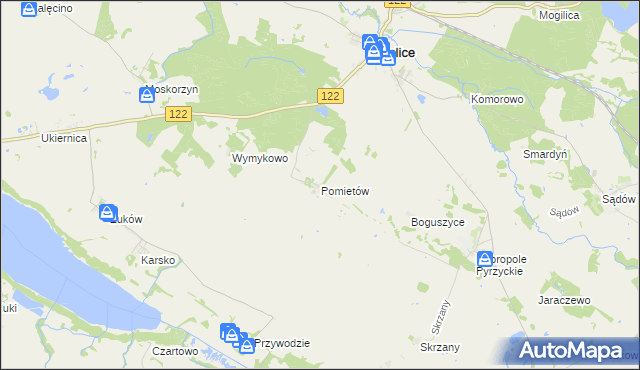 mapa Pomietów, Pomietów na mapie Targeo