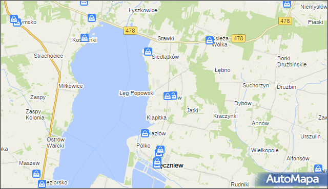 mapa Popów gmina Pęczniew, Popów gmina Pęczniew na mapie Targeo