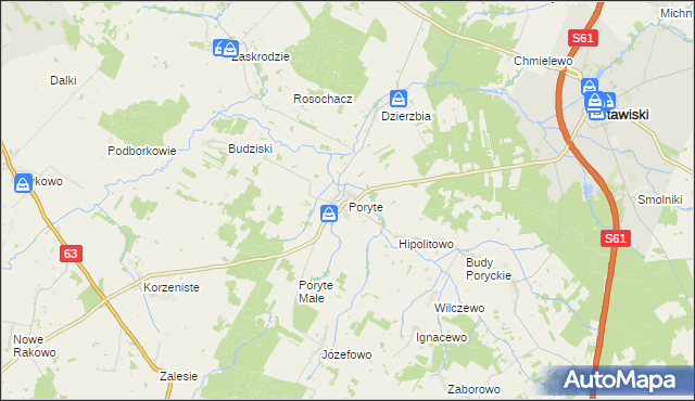 mapa Poryte, Poryte na mapie Targeo