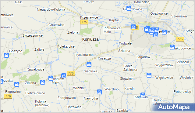 mapa Posądza, Posądza na mapie Targeo
