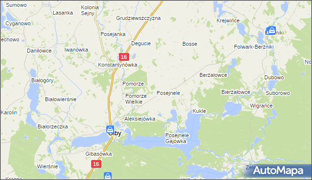 mapa Posejnele, Posejnele na mapie Targeo