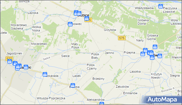 mapa Potok Biały, Potok Biały na mapie Targeo