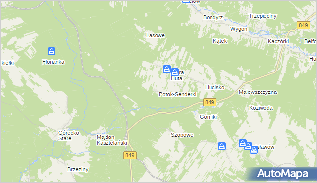 mapa Potok-Senderki, Potok-Senderki na mapie Targeo