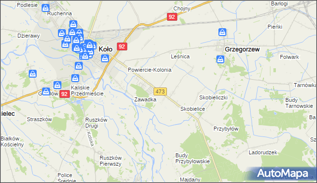 mapa Powiercie, Powiercie na mapie Targeo