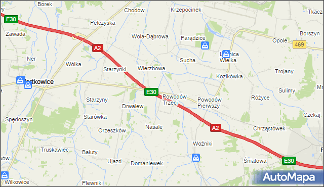 mapa Powodów Trzeci, Powodów Trzeci na mapie Targeo