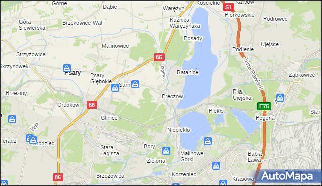 mapa Preczów, Preczów na mapie Targeo