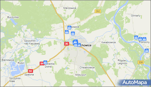 mapa Prochowice, Prochowice na mapie Targeo