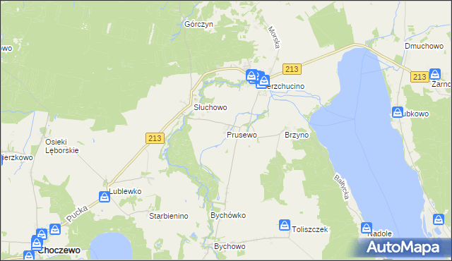 mapa Prusewo, Prusewo na mapie Targeo