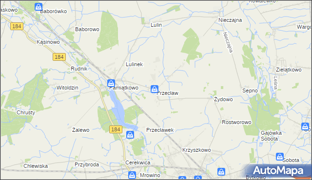 mapa Przecław gmina Szamotuły, Przecław gmina Szamotuły na mapie Targeo