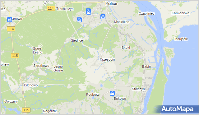 mapa Przęsocin, Przęsocin na mapie Targeo