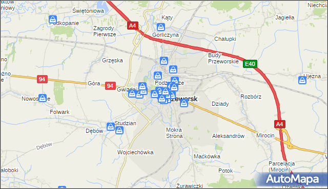 mapa Przeworsk, Przeworsk na mapie Targeo