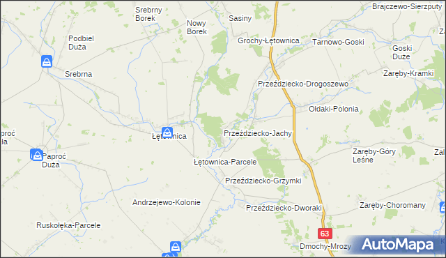 mapa Przeździecko-Jachy, Przeździecko-Jachy na mapie Targeo